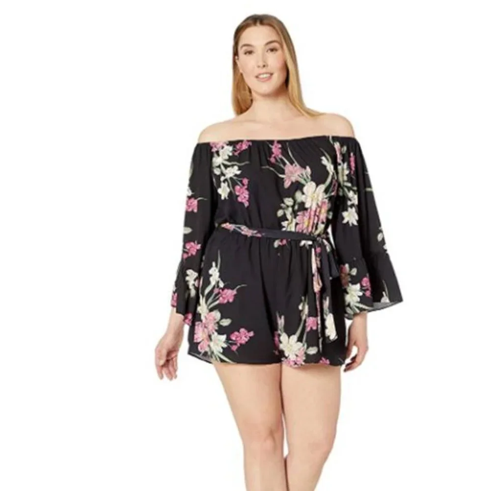 NWT City Chic Women's Plus Size Off Shoulder Romper - Picture 2 of 8